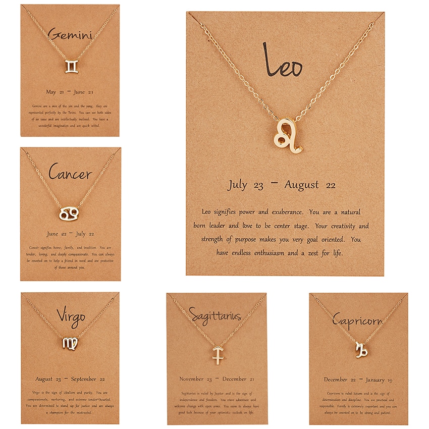 Women's Elegant Zodiac Sign Pendant Necklace
