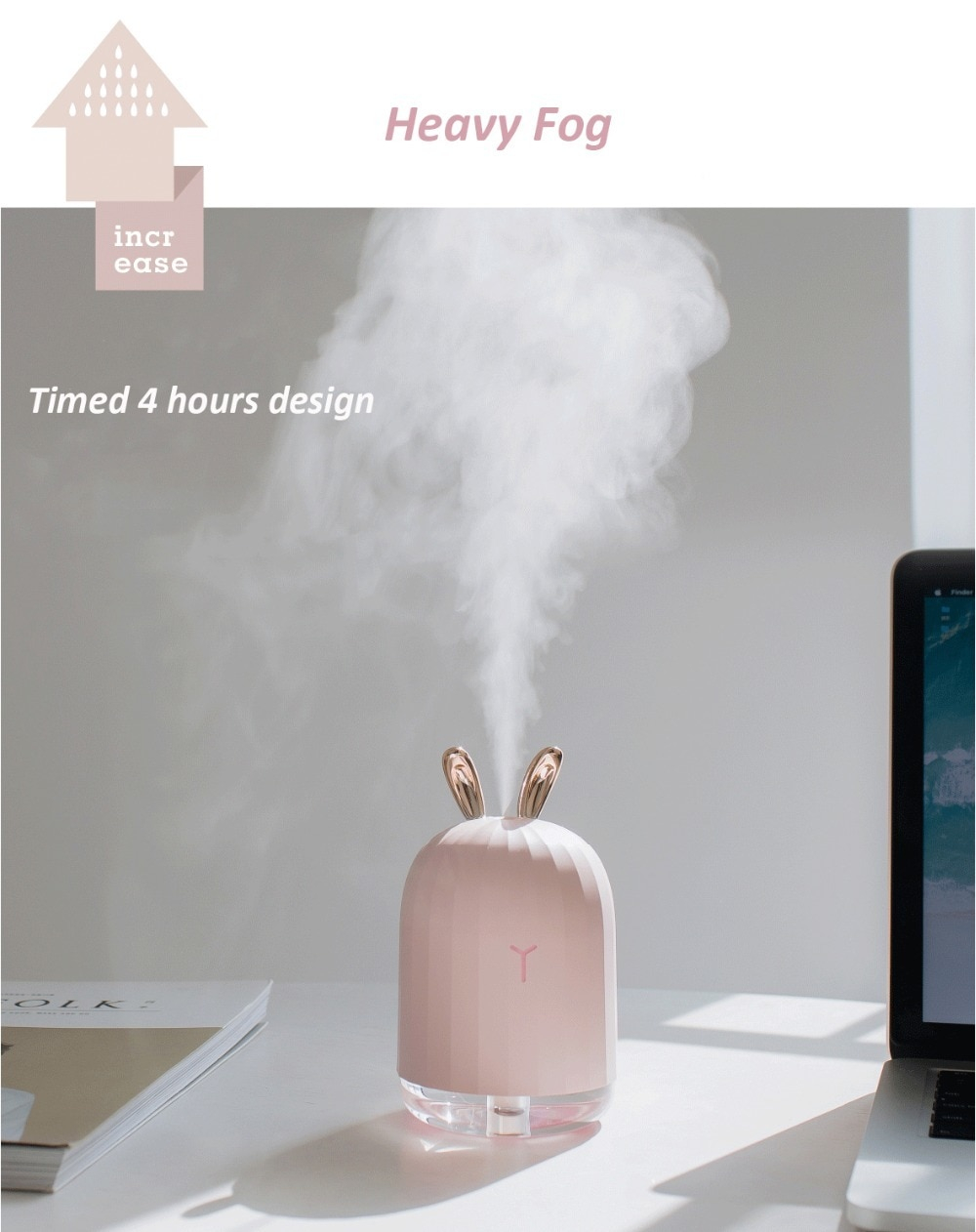 Ultrasonic Air Humidifier / Diffuser with Antlers / Ears