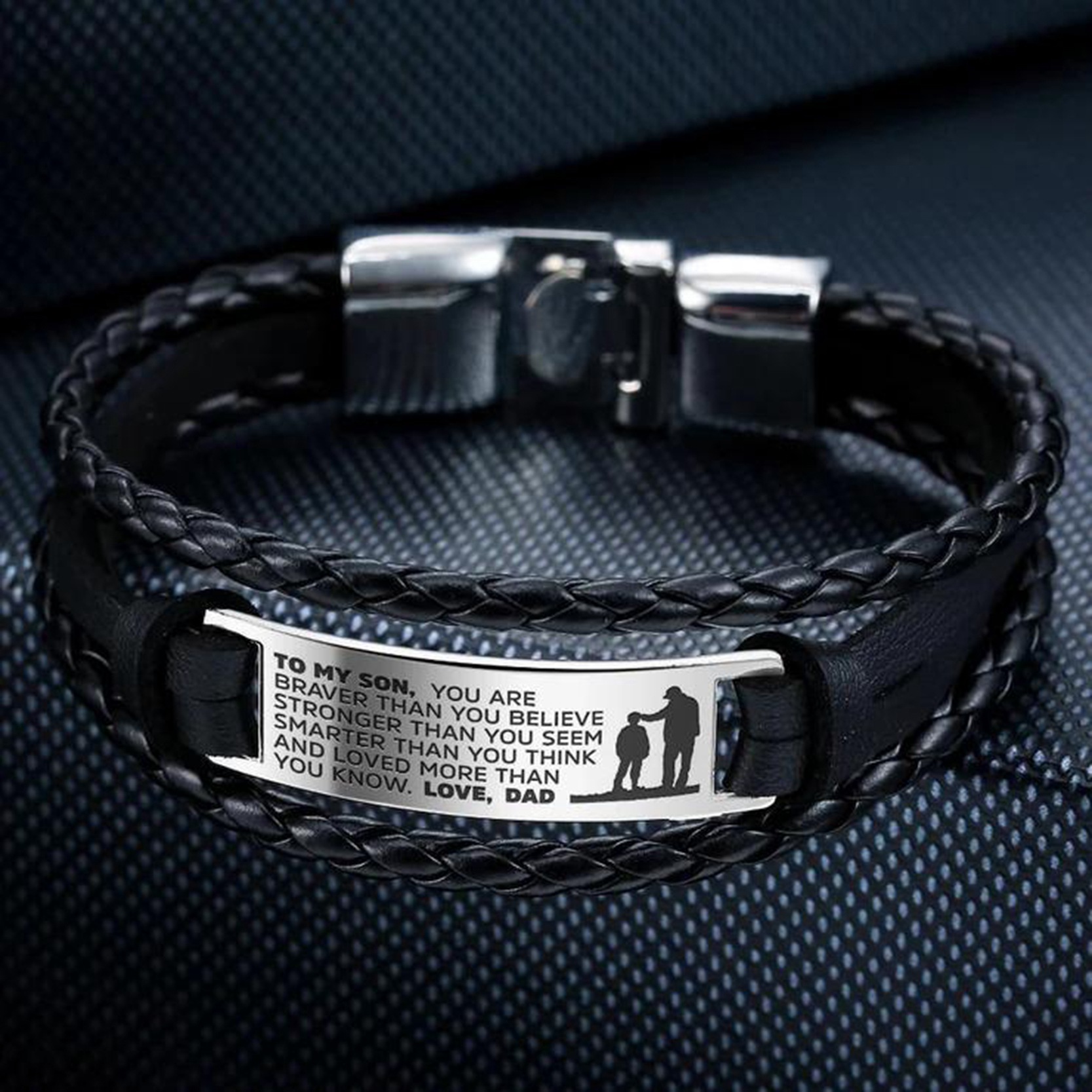 Retro Style Engrave Unisex Leather Bracelet