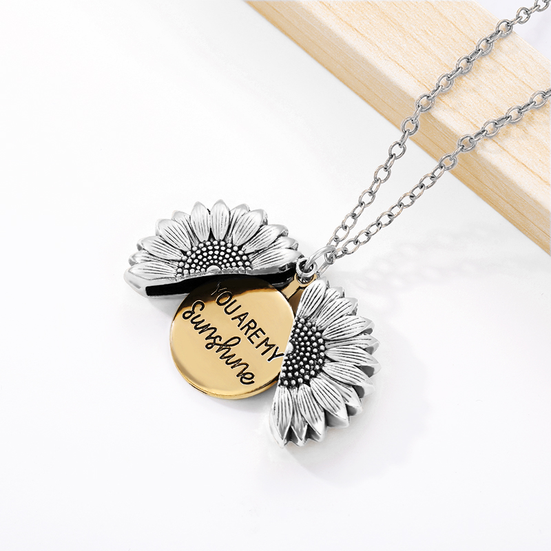 Women's Sunflower Locket Necklace
