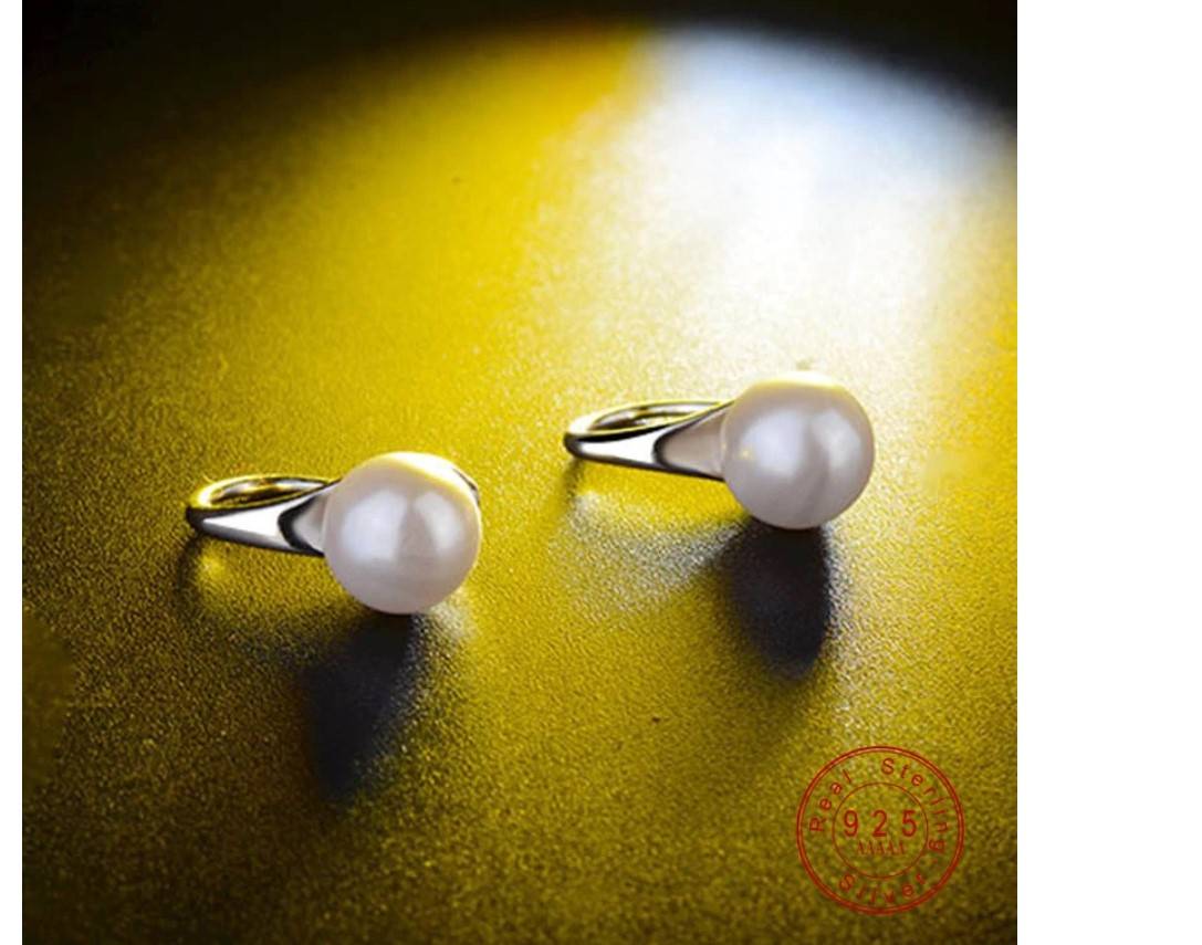 Women's 925 Sterling Silver Water Drop Pearl Earrings
