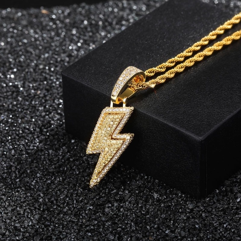Men's Crystal Lightning Necklace
