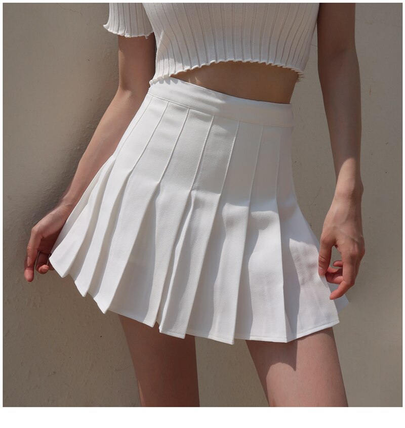 Syiwidii Pleated Skirt Woman Pink White Black Lolita Kawaii Summer Mini Skirts Plus Size 2021 Fashion Clothing Cute Sweet Girls