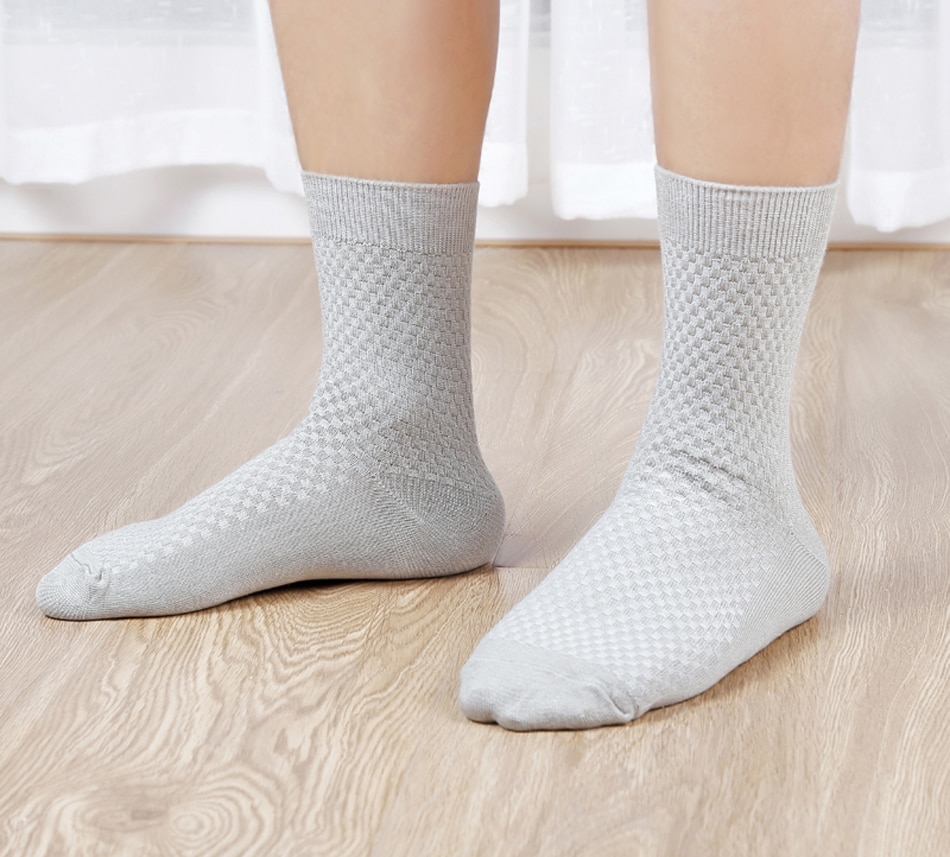 Men's Bamboo Fiber Textured Socks 5 Pairs Set