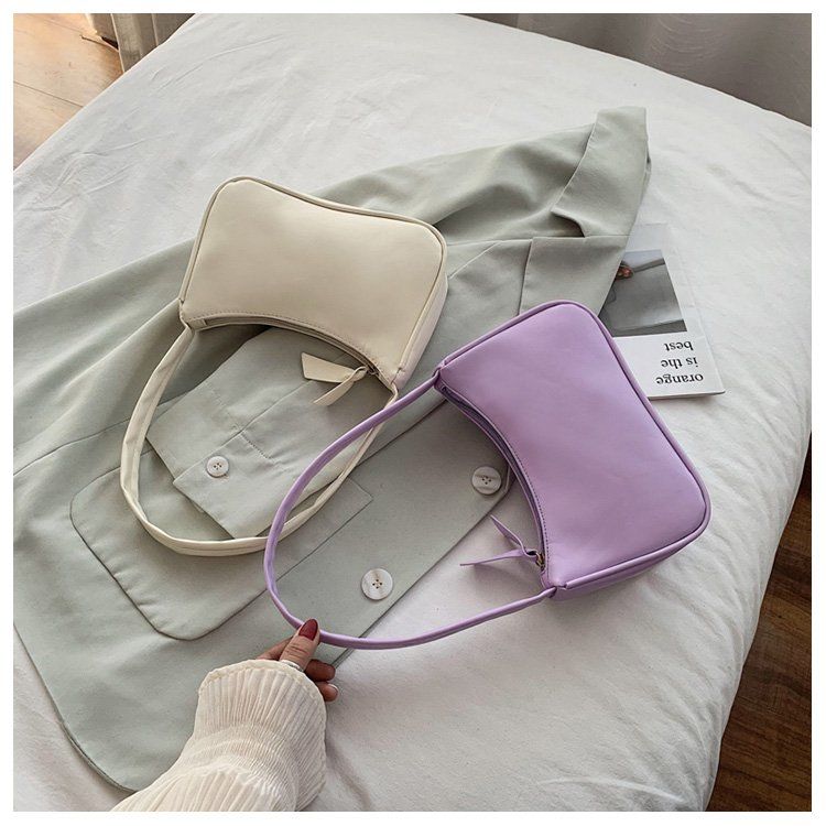 Women's Soft PU Leather Baguette Handbag