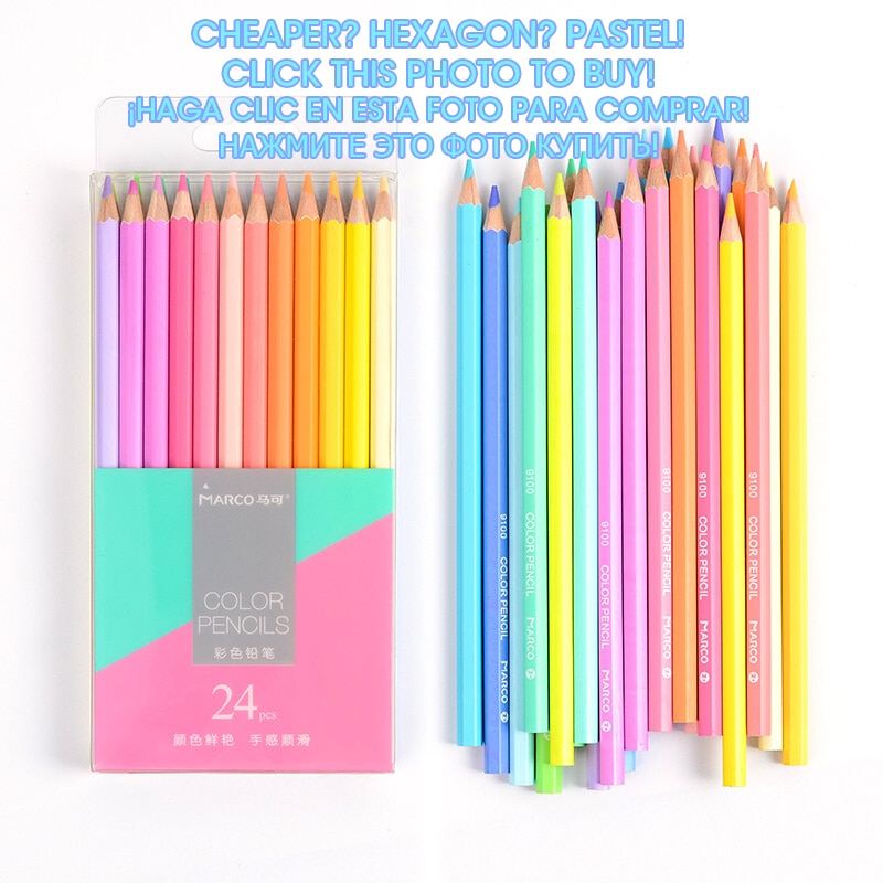 Marco 12/24 Colors SQUARE BODY Trendy Pastel Color Pencils Andstal oil Color Pencil Professional Colored Pencils for School