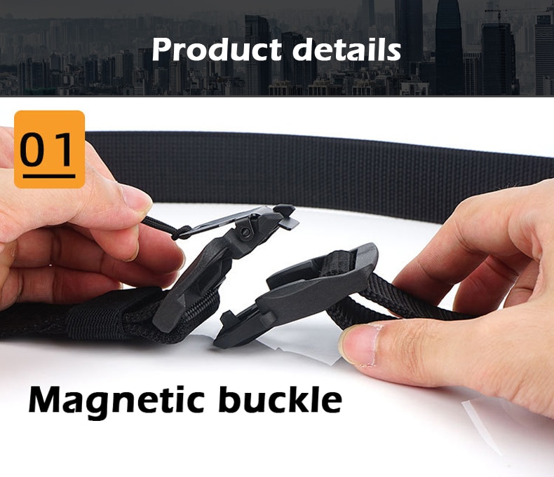 Military Tactical Magnetic Buckle Belt for Men
