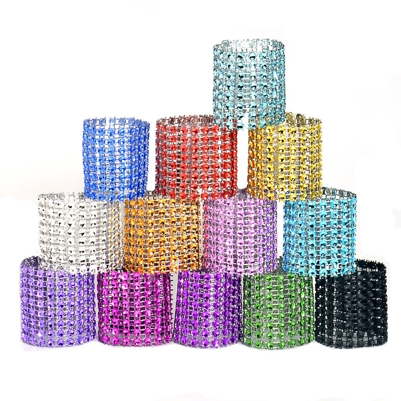 Set of 10 Crystal Napkin Rings