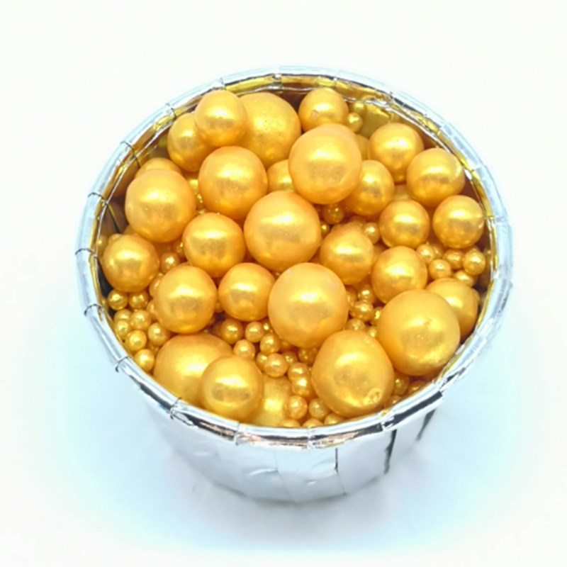 Golden Pearl Sprinkles in Different Sizes