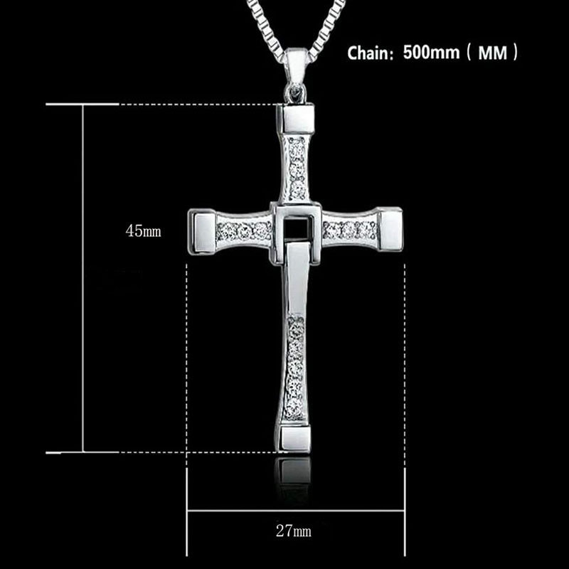 Men's Cross Shaped Pendant Necklace