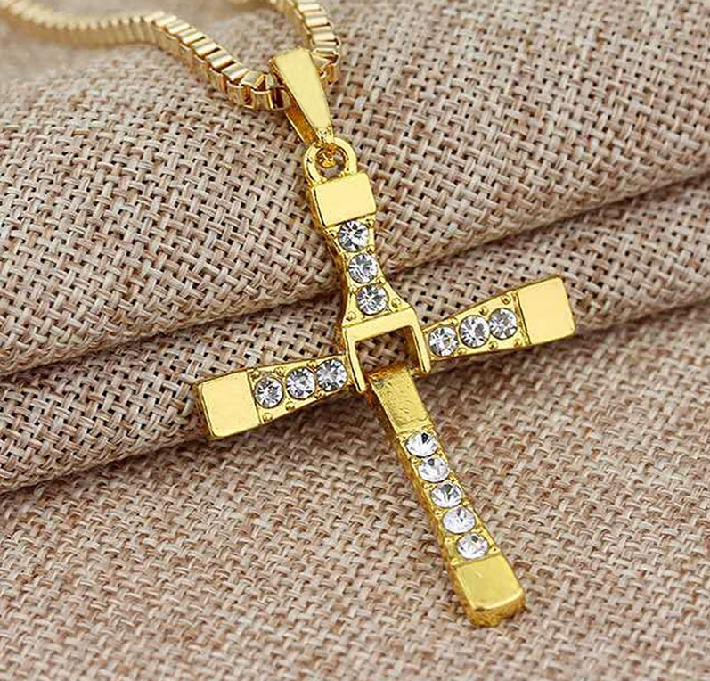 Men's Cross Shaped Pendant Necklace