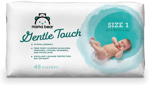 Mama Bear Gentle Touch Diapers, Hypoallergenic, Size 1, 49 Count: Health & Personal Care