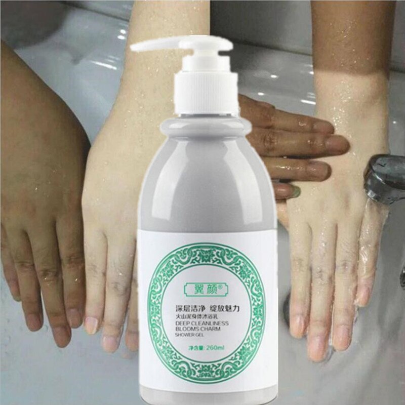Hot Whitening body shower gel Volcanic Mud Shower Gels Whole Body Fast Whitening Body wash Remove gel Whitening cleaning gel