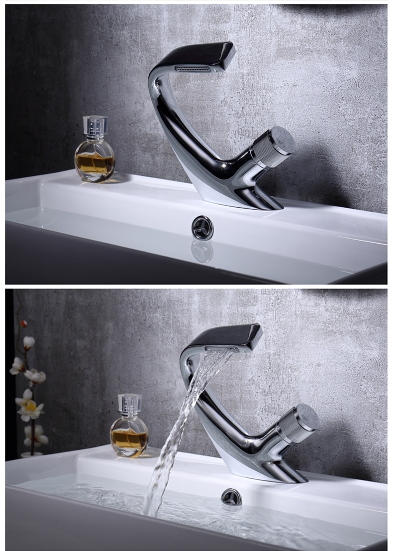 Bent Modern Style Bathroom Faucet