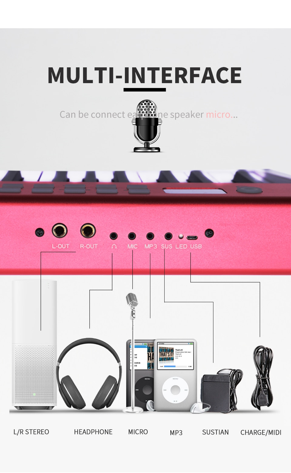 Digital Piano USB Midi Musical Keyboard 88 Keys midi Controller Music Synthesize instrument contect app professional piano