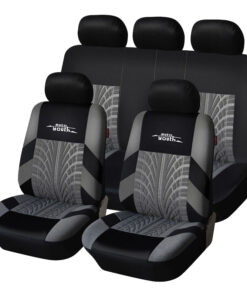 Universal Tire Track Patterned Car Seat Covers Set