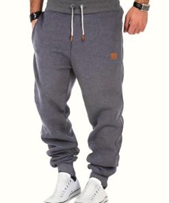 Men's Heavy-Duty Full-Length Jogger Pants - Loose-Fit Athletic Sweatpants with Drawstring Waist, Elastic Cuff Legs - Gym, Running,, Everyday Casual Pants - Solid Color (Black/Gray/Navy/More Colors Available) - All-Season Comfort for Men - Ideal for Workouts & Casual Attire, Baggy Joggers Men, Gym Pants