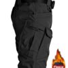 Men's Heavy-Duty Thermal Tactical Pants with Multi-Pocket Design - Winter Warmth, Solid Color Pants for Outdoor,, & Cold Weather - Hand Washable (No Belt Required) - Compatible with Tactical Gear & Everyday Use