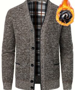 Men's V-neck Cardigan Casual Knit Jacket For Fall Winter Men Clothes Best Sellers
