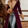 Western Retro Style Women'S Printed Coat Autumn And Winter Warm Coat