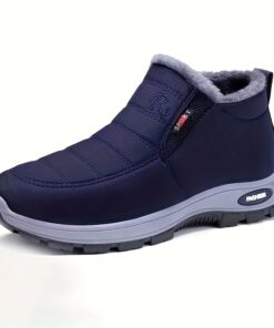 Women'S 2025 Winter Fleece-Lined Snow Boots - Warm Non-Slip Thermal Insulated Round Toe, Slip-Resistant Rubber Sole & Cushioned Insole, Soft Fabric Upper with Arch Support - All-Terrain Traction for Ice, Snow, Slush & Dry Conditions - Casual & Formal Winter Boots for Everyday, Work, Travel - Multi-Color Options (Black, Blue, Grey, White, Brown, Beige) - Easy On/Off Design with Fleece Lining & Durable Rubber Outsole, Winter Shoe For Women, Shoe For Women Fall, Winter Women Shoe, Snow