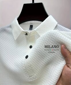 Elson OBM MILIANO Milanino Luxury Solid Color Business Shirt, Breathable Fashion Casual Short Sleeve for Men, Professional Outfit, Formal Leisurewear, Elegant Design, Modern Formal Shirt, Lightweight Material, Comfortable Fit, Fashion Top, Collared