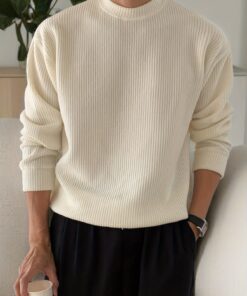 Men's Knit Sweater Autumn/Winter 2025 New Round Neck Pullover Casual Fashion Top