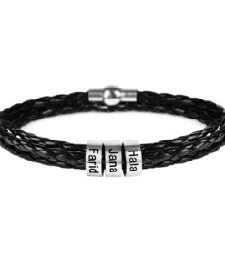 Men's Personalized Leather Bracelet