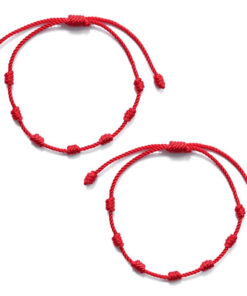 7 Knots Red String Luck Bracelets 2 pcs Set