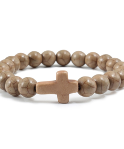 Men's Christian Cross Design Charm Bracelet