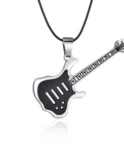 Men's Enamel Guitar Pendant Necklace