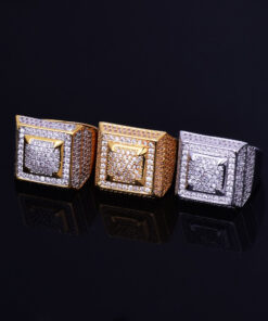 Men's Hip Hop Style Gold/Silver Zircon Ring