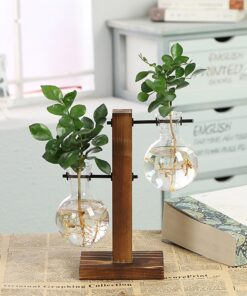 Vintage Themed Small Glass Vase with Stand