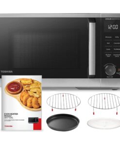 TOSHIBA 6-in-1 Inverter Countertop Microwave Oven Healthy Air Fryer Combo, MASTER Series, Air Fryer, Broil, Convection, Speedy Combi, Even Defrost, Sound On/Off 27 Auto Menu Stainless Steel