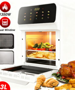 13L Large Capacity All-in-One Electric Kitchen Appliance Smoke-Free Technology Smart Air Fryer Oven Easy Clean 1350W Fast Preheating Precise Temperature Control for Family Gatherings Steak Ribs Fries Chicken Pizza & More Durable Kitchenware