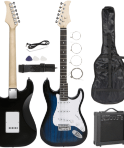 Electric Guitar, Guitar Set, Beginner Kit, Full Size Starter Pack with Amplifier, Carrying Case, Picks, Strap and Cables, Plug and Play Music Instrument for Teens and Adults, Great for Home Practice, Music Lessons, Summer Music Hobby