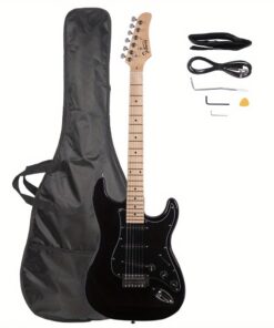GST Stylish Electric Guitar Kit with Black Pickguard Black