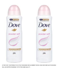 Dove Powder Soft Deodorant Spray, 150ml Pack of 2, 48H Freshness for Daily Work & Casual Activities