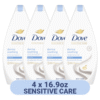 4 bottles of Dove body wash, 16.9oz a bottle