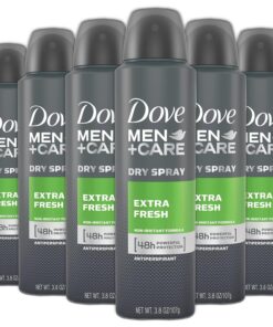 6 Pack Dove Men plus Care Spray Cool Fresh, Extra Fresh, Or Clean Comfort, the most popular scents, 48 Hour Protection Powerful Spray 5.07 Ounces Each