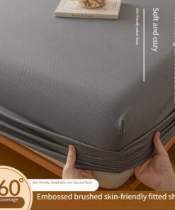 1pc Solid Color Fitted Sheet | Breathable and Light Beige-Friendly, Fits All Mattress Sizes, Multiple Colors Available