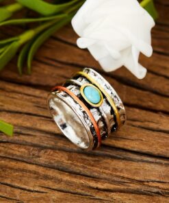 Bohemian Turquoise Rings for Men And Women, Vintage Finger Rings, Stylish Jewelry Accessories for Parties And Weddings.