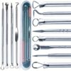 [Blackhead for Face Nose] Blackhead Tool Comedones Extractor Kit for Blemish, Whitehead Popping, 4pcs Zit Removing for Nose Face Tools with Case