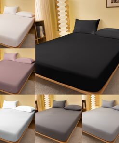 A Solid Color Brushed Bed Cover, a Pure Black Bedspread for The Bedroom, Bedding Items.