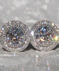 Luxurious Genuine Brilliance Micro Paved White Cubic Zirconia Stud Earrings for Women - Sparkling Engagement Statement Jewelry, Nickel-Free Copper Backing, Ideal for Weddings and Formal Events, Wedding Earrings | Sparkling Earrings | Cubic Zirconia Earrings