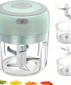 USB- Electric Mini Garlic Chopper & Meat Grinder with 1200 RPM Motor, Operation for Garlic, Ginger, Vegetables - USB Masher Machine, Compact for, Camping, Small Kitchens (3.38/8.45oz Capacity)