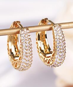 READKISS Women's Micro Pave Synthetic Zirconia Hoop Earrings Compatible for KC - Micro-Pave Full Ring Hoop Wedding, Bridal & Everyday, April Birthstone Gift, Year-Round Elegant Synthetic Zirconia Earrings