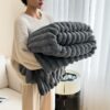 Extra Thick 300-350 GSM Luxury Plush Rabbit Fur Blanket - All-Season Soft Flannel Bedspread, Couch Throw, Office & Camping Blanket in Elegant Grey - Heavy Duty Warmth for Home, Travel, Gifts - Clean Only, Traditional Style with Plush Texture, Ideal for Sofa, Bed, or Outdoor Use - Cozy & Warm for All Seasons - Perfect for Indoor & Outdoor Use - Stylish & Luxurious Use, King Size Blanket, Throw Blanket For Couch, Blanket For Sleeping, Blanket For Winter
