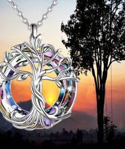 European and American fashion girl colorful winding Tree of Life hollow pendant Tree of Life pendant necklace gift jewelry, for Teenager