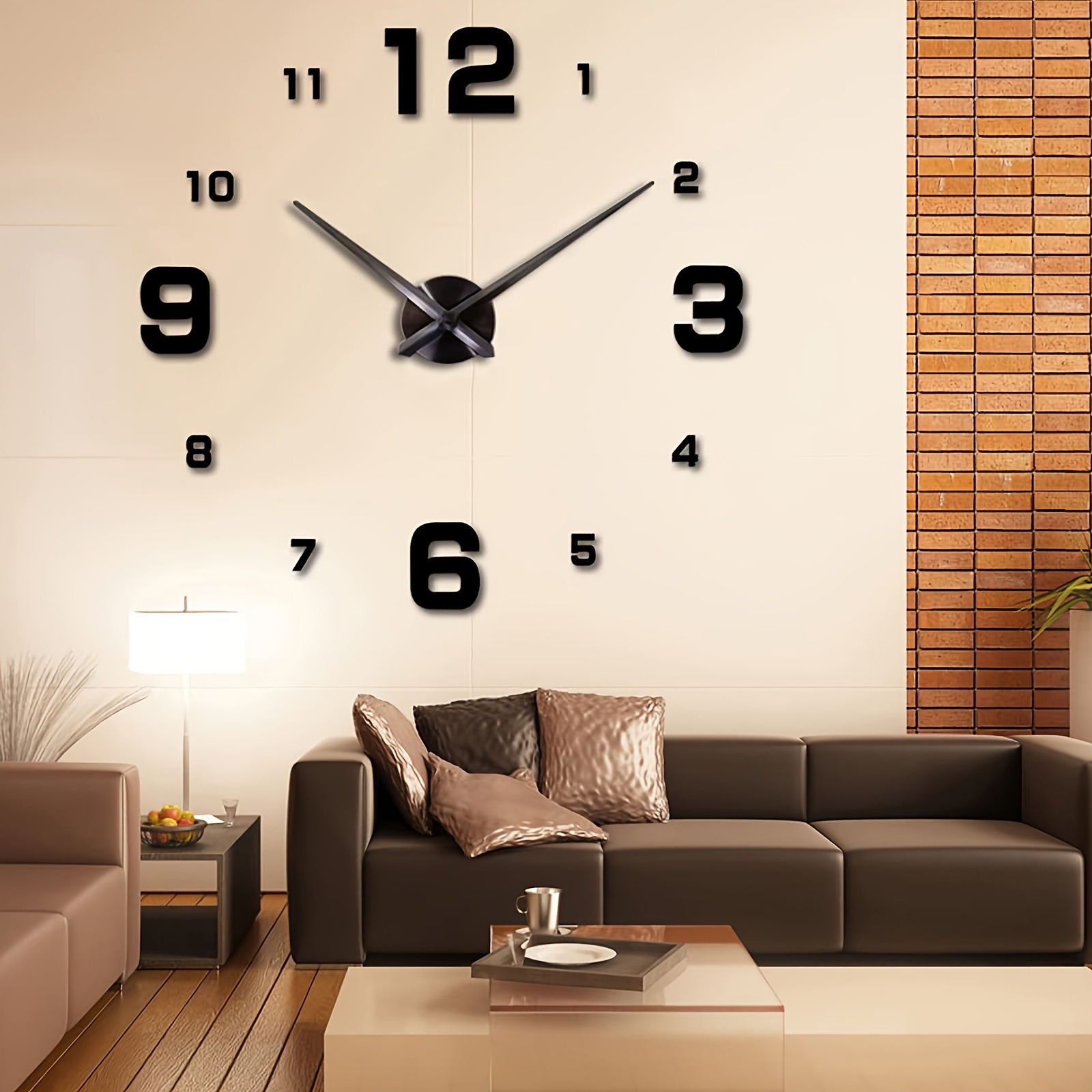 47 Inch Large Modern Minimalist Frameless Mirror Wall Clock - Silent Non-Ticking Quartz Movement, Black Hands & White Face, Round Clock for Living Room, Bedroom, Office, Cafe, Bar - Easy-to-Read Large Numbers, Black/White/Gray/Beige Decor, 3D DIY Design with Mute No Drip Mechanism, Automatic Chime Off, (No Maintenance Required)